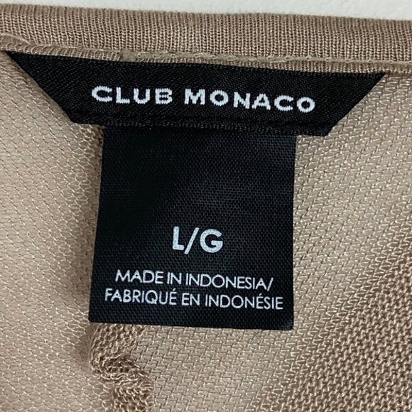 Club Monaco Striped Waterfall Cardigan Beige Tan Size Large Minimalist Basic L - Picture 3 of 8